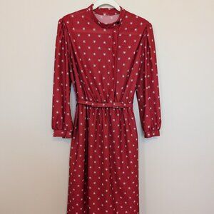 VINTAGE HANDMADE 1970s day dress with matching belt